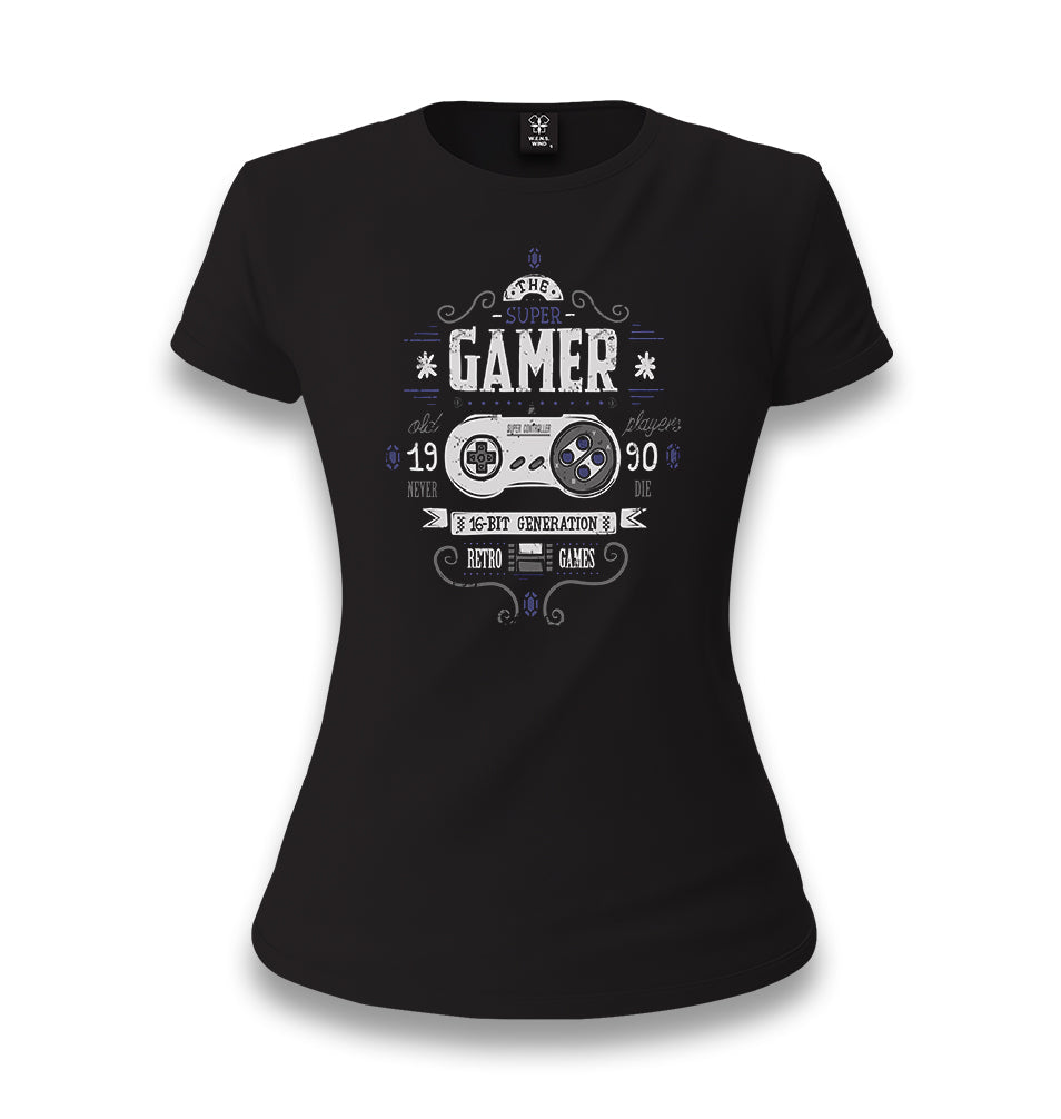 Gamer - 1990 Players Women's Black T-shirt - Premium  from W.E.N.S. WIND - Just 6490! Shop now at W.E.N.S. WIND