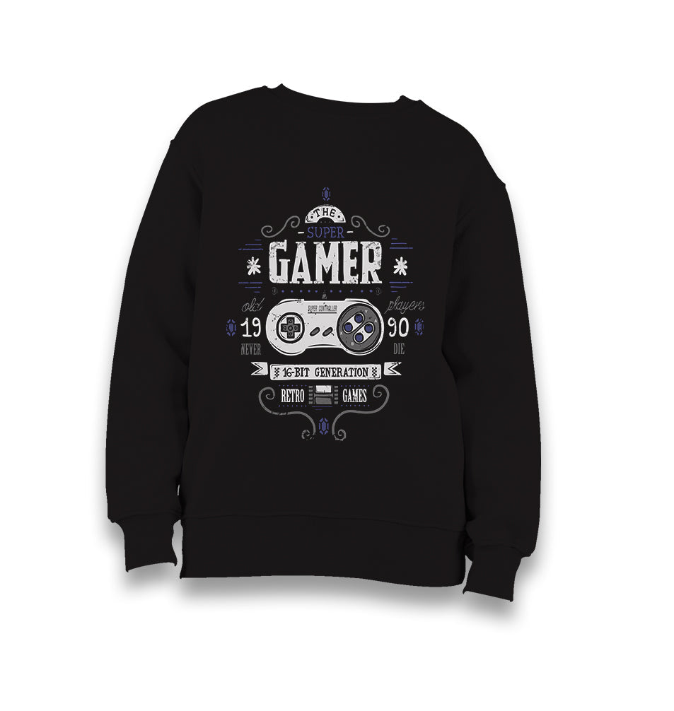 Gamer - 1990 Players Kid's Black Sweatshirt - Premium  from W.E.N.S. WIND - Just 7990! Shop now at W.E.N.S. WIND