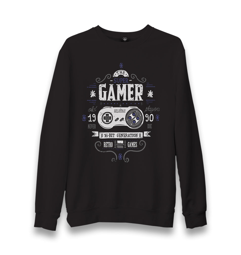 Gamer - 1990 Players Unisex Black Sweatshirt - Premium  from W.E.N.S. WIND - Just 10990! Shop now at W.E.N.S. WIND