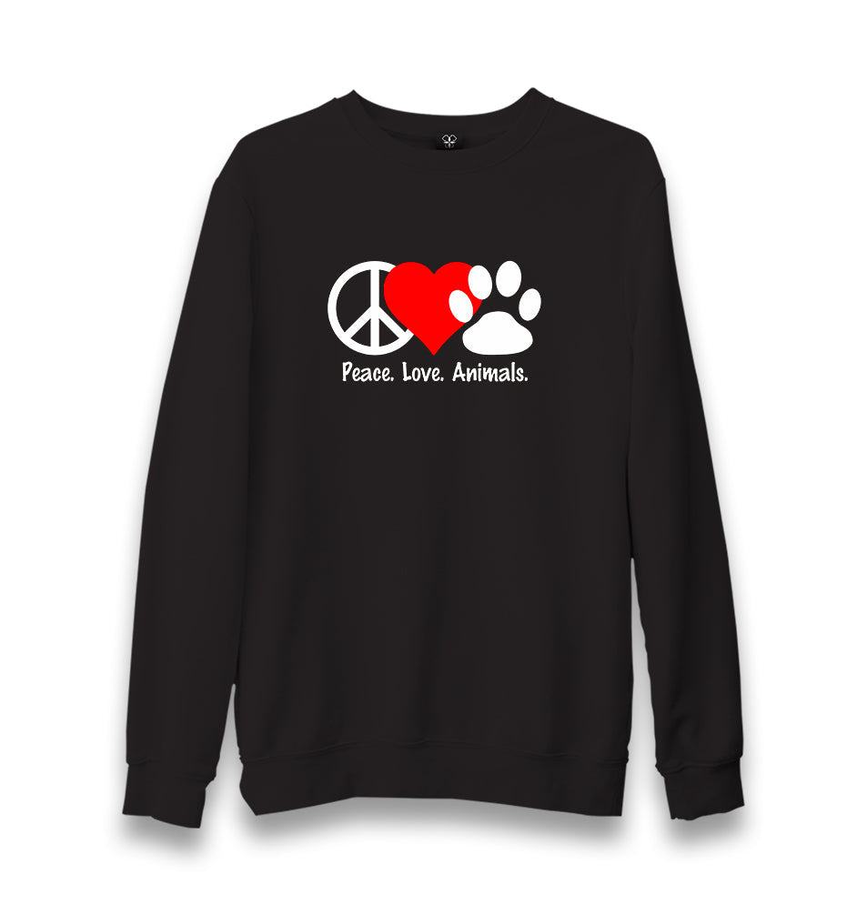 Peace Love Animals Unisex Black Sweatshirt - Premium  from W.E.N.S. WIND - Just 10990! Shop now at W.E.N.S. WIND