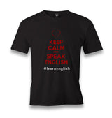 Keep Calm And Speak English Men's Black Tshirt - Premium  from W.E.N.S. WIND - Just 6490! Shop now at W.E.N.S. WIND