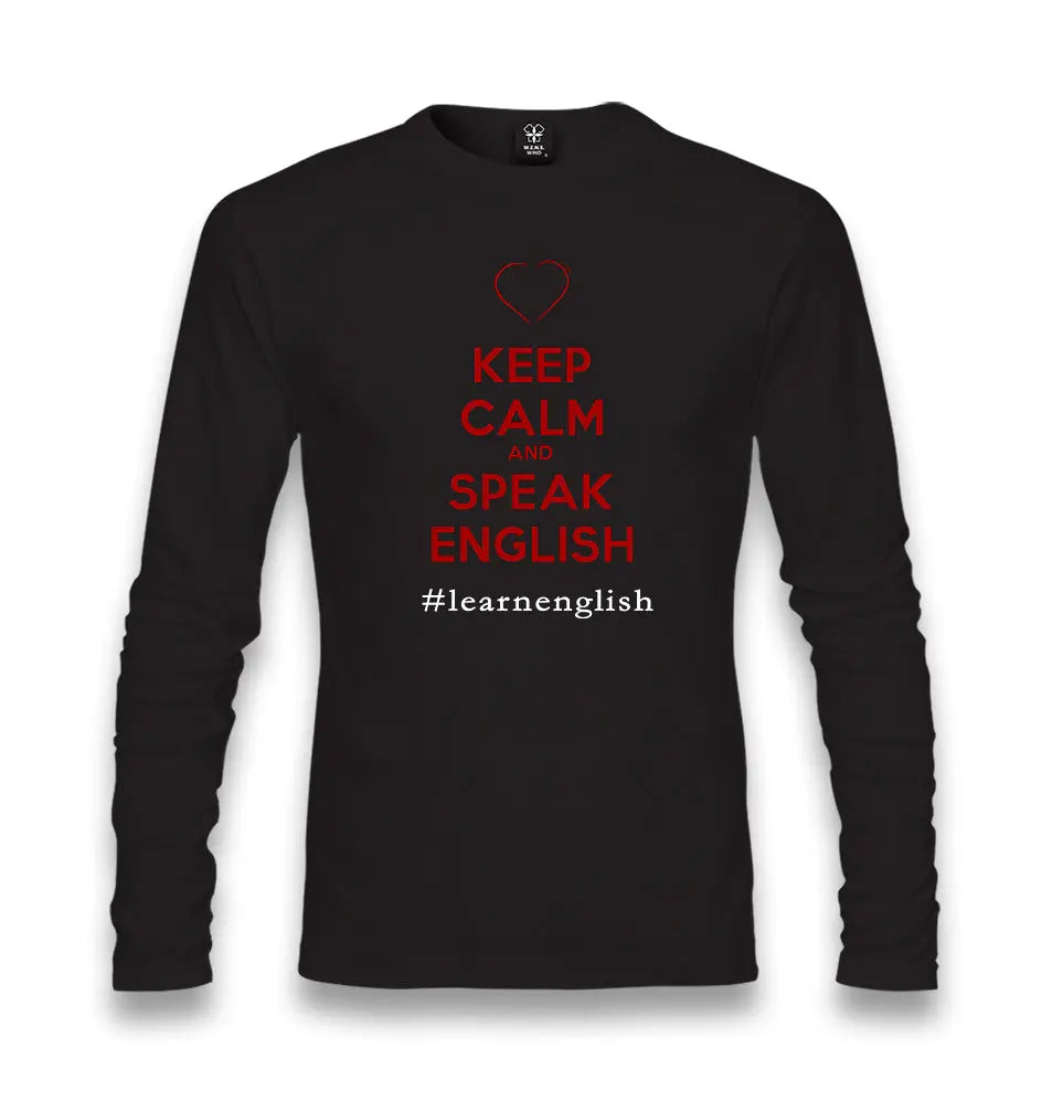 Keep Calm And Speak English Unisex Black Longsleeve - Premium  from W.E.N.S. WIND - Just 7990! Shop now at W.E.N.S. WIND