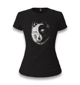 Wolf - Yin Yang Women's Black T-shirt - Premium  from W.E.N.S. WIND - Just 6490! Shop now at W.E.N.S. WIND