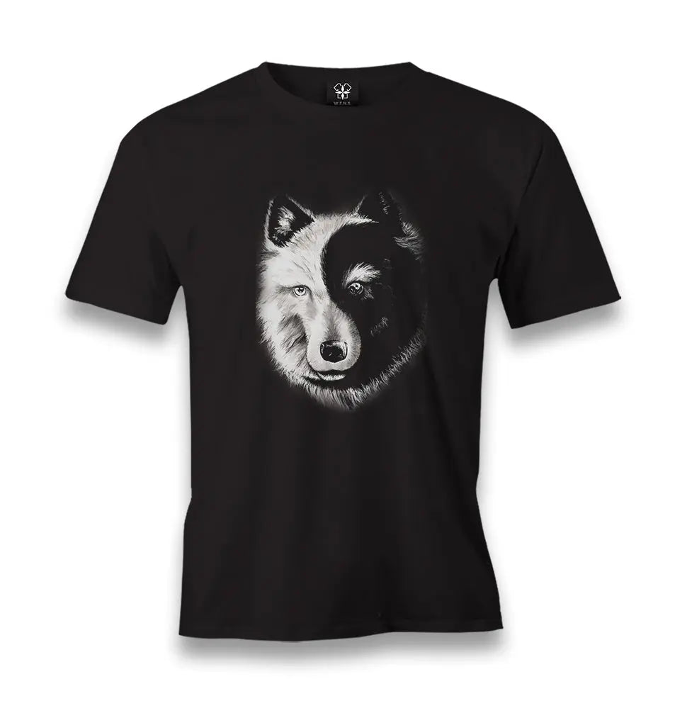 Wolf - Yin Yang Men's Black Tshirt - Premium  from W.E.N.S. WIND - Just 6490! Shop now at W.E.N.S. WIND