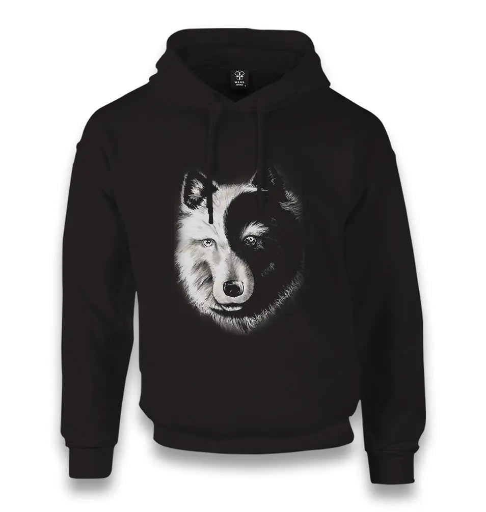 Wolf - Yin Yang Unisex Black Hoodie - Premium  from W.E.N.S. WIND - Just 11990! Shop now at W.E.N.S. WIND