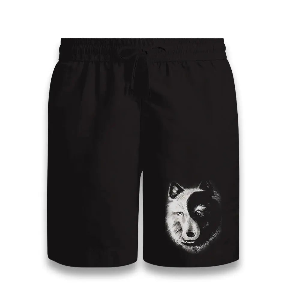 Wolf - Yin Yang Black Shorts - Premium  from W.E.N.S. WIND - Just 7990! Shop now at W.E.N.S. WIND