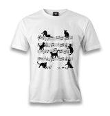 Cats and Notes Men's White Tshirt - Premium  from W.E.N.S. WIND - Just 6490! Shop now at W.E.N.S. WIND