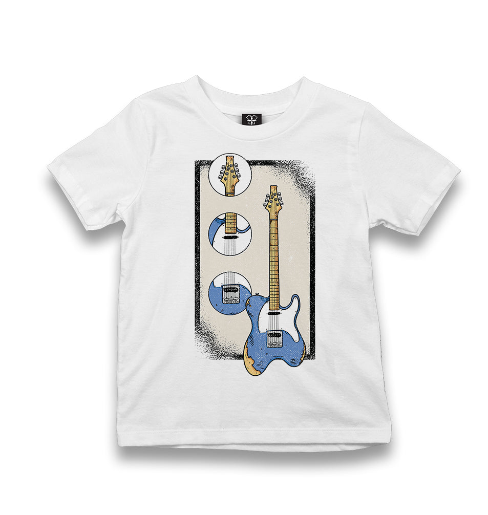 Blue Electric Guitar Kid's White Tshirt - Premium  from W.E.N.S. WIND - Just 5990! Shop now at W.E.N.S. WIND