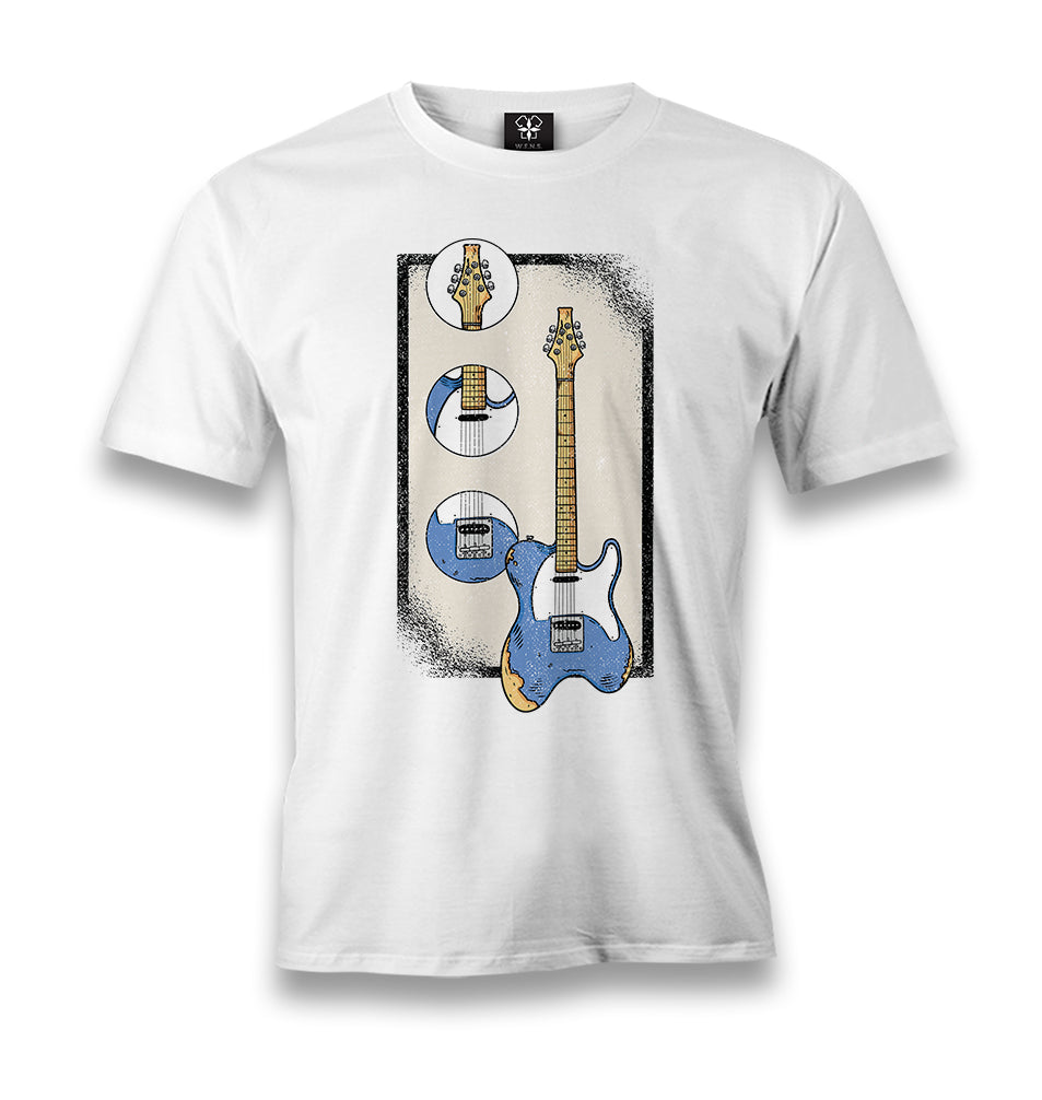 Blue Electric Guitar Men's White Tshirt - Premium  from W.E.N.S. WIND - Just 6490! Shop now at W.E.N.S. WIND