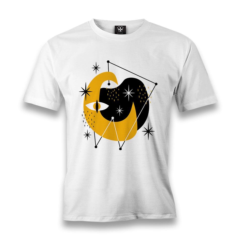 Moon and Stars Abstract Men's White Tshirt - Premium  from W.E.N.S. WIND - Just 6490! Shop now at W.E.N.S. WIND