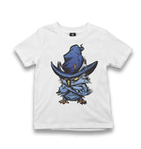 An Angry Owl with a Hat Kid's White Tshirt - Premium  from W.E.N.S. WIND - Just 5990! Shop now at W.E.N.S. WIND