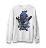 An Angry Owl with a Hat Unisex White Sweatshirt - Premium  from W.E.N.S. WIND - Just 10990! Shop now at W.E.N.S. WIND