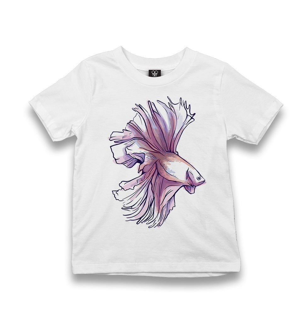 Pink Beta Fish Kid's White Tshirt - Premium  from W.E.N.S. WIND - Just 5990! Shop now at W.E.N.S. WIND