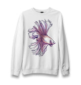 Pink Beta Fish Unisex White Sweatshirt - Premium  from W.E.N.S. WIND - Just 10990! Shop now at W.E.N.S. WIND