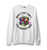 Rubic Cube with Calculations Unisex White Sweatshirt - Premium  from W.E.N.S. WIND - Just 10990! Shop now at W.E.N.S. WIND