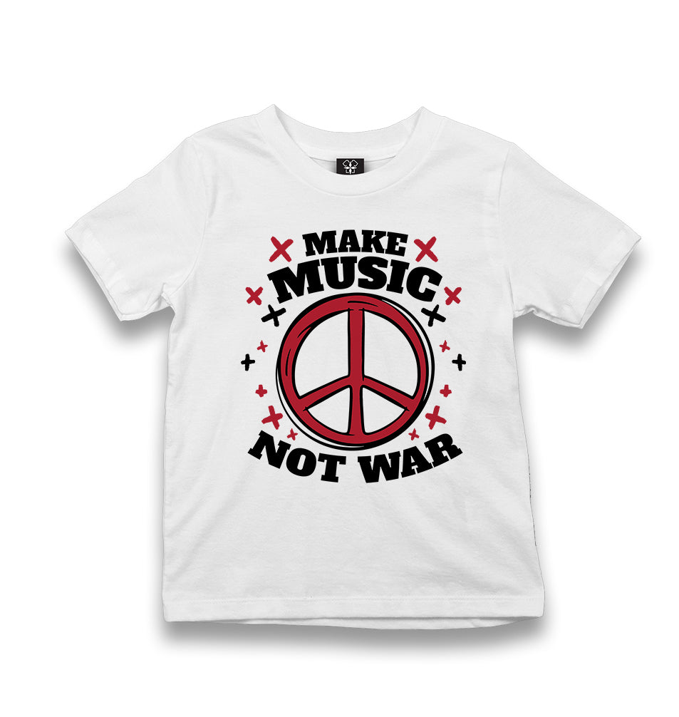 Make Music Not War Peace Logo Kid's White Tshirt - Premium  from W.E.N.S. WIND - Just 5990! Shop now at W.E.N.S. WIND