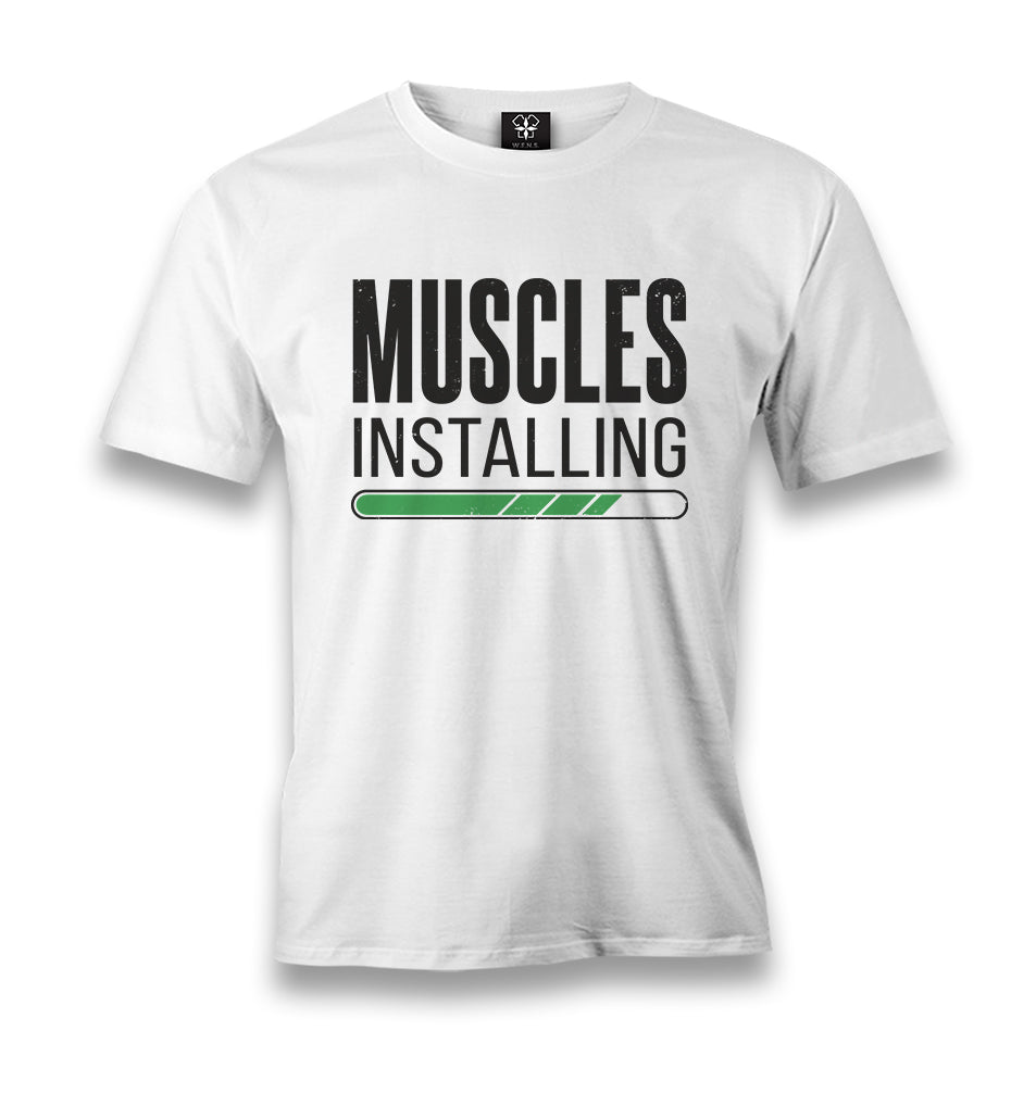 Bodybuilding Muscles Installing Men's White Tshirt - Premium  from W.E.N.S. WIND - Just 6490! Shop now at W.E.N.S. WIND