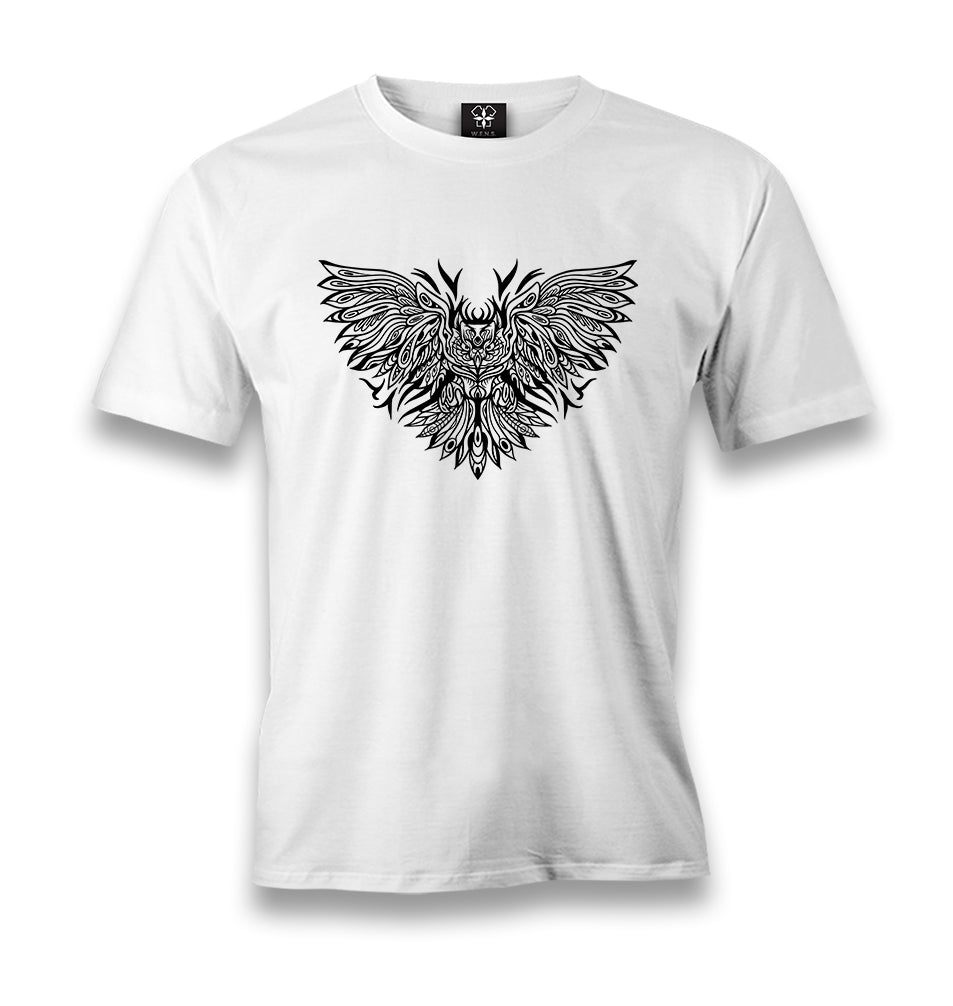 Angry Owl Tattoo Men's White Tshirt - Premium  from W.E.N.S. WIND - Just 6490! Shop now at W.E.N.S. WIND
