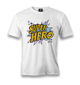 Super Hero Logo Men's White Tshirt - Premium  from W.E.N.S. WIND - Just 6490! Shop now at W.E.N.S. WIND