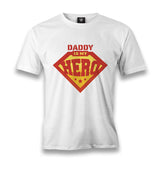 Daddy is My Hero Logo Men's White Tshirt - Premium  from W.E.N.S. WIND - Just 6490! Shop now at W.E.N.S. WIND