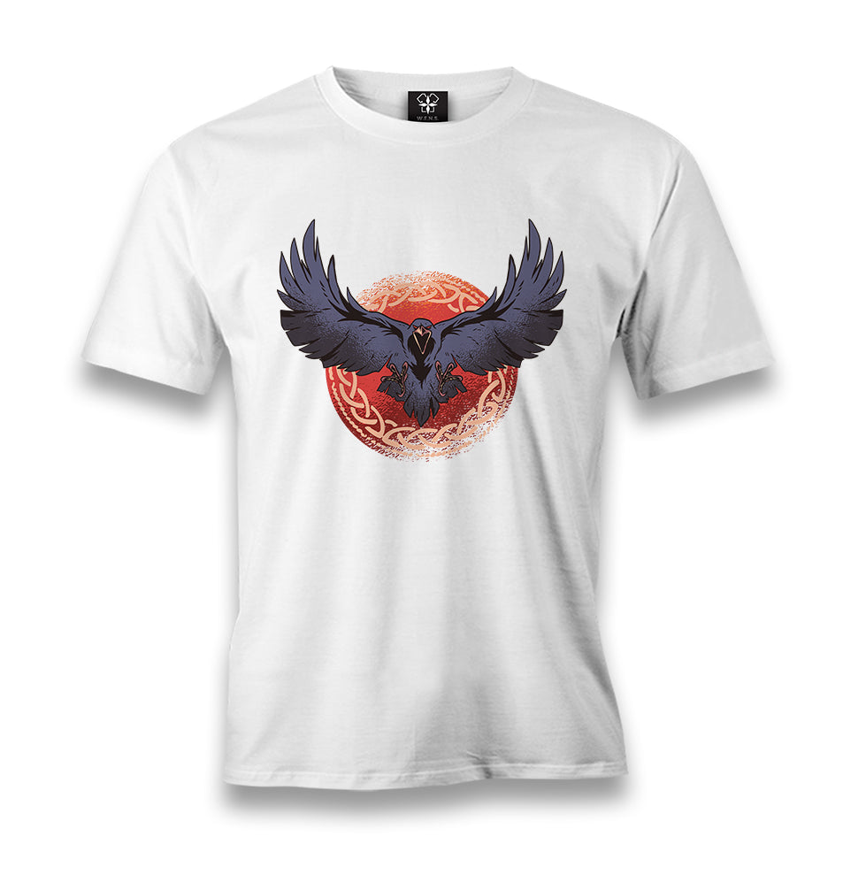 Raven Bird Screaming Men's White Tshirt - Premium  from W.E.N.S. WIND - Just 6490! Shop now at W.E.N.S. WIND