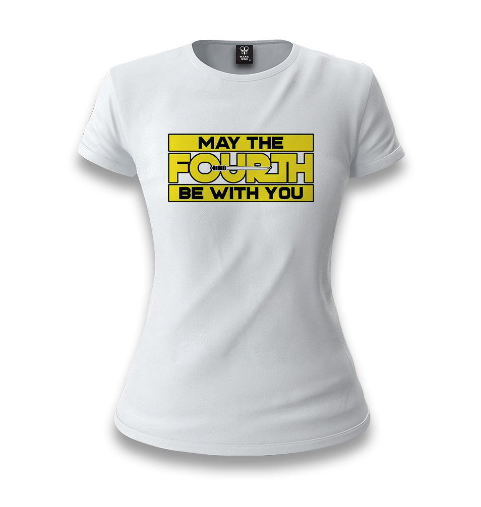 May the Fourth Be With You with Lightsaber White Women T-shirt - Premium  from W.E.N.S. WIND - Just 6490! Shop now at W.E.N.S. WIND