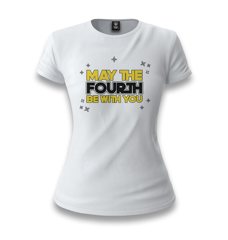 May the Fourth Be With You with Stars White Women T-shirt - Premium  from W.E.N.S. WIND - Just 6490! Shop now at W.E.N.S. WIND