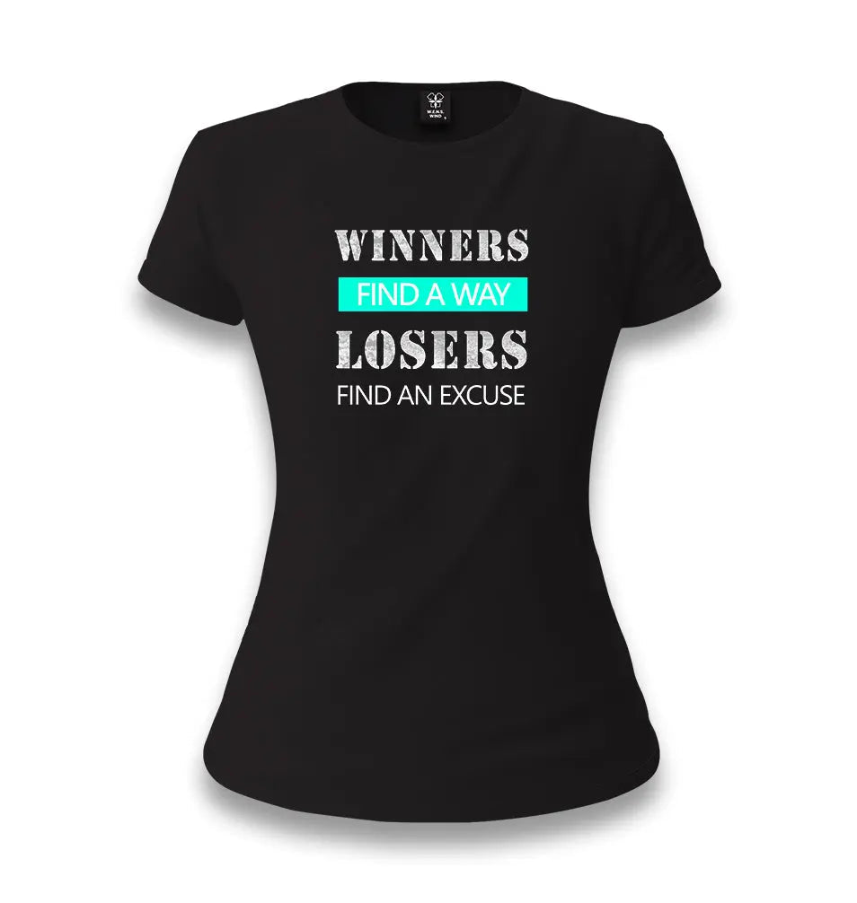 Winners Find A Way Women's Black T-shirt - Premium  from W.E.N.S. WIND - Just 6490! Shop now at W.E.N.S. WIND