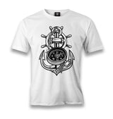 Anchor Compass Ship Helm Men's White Tshirt - Premium  from W.E.N.S. WIND - Just 6490! Shop now at W.E.N.S. WIND