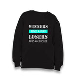 Winners Find A Way Kid's Black Sweatshirt - Premium  from W.E.N.S. WIND - Just 7990! Shop now at W.E.N.S. WIND