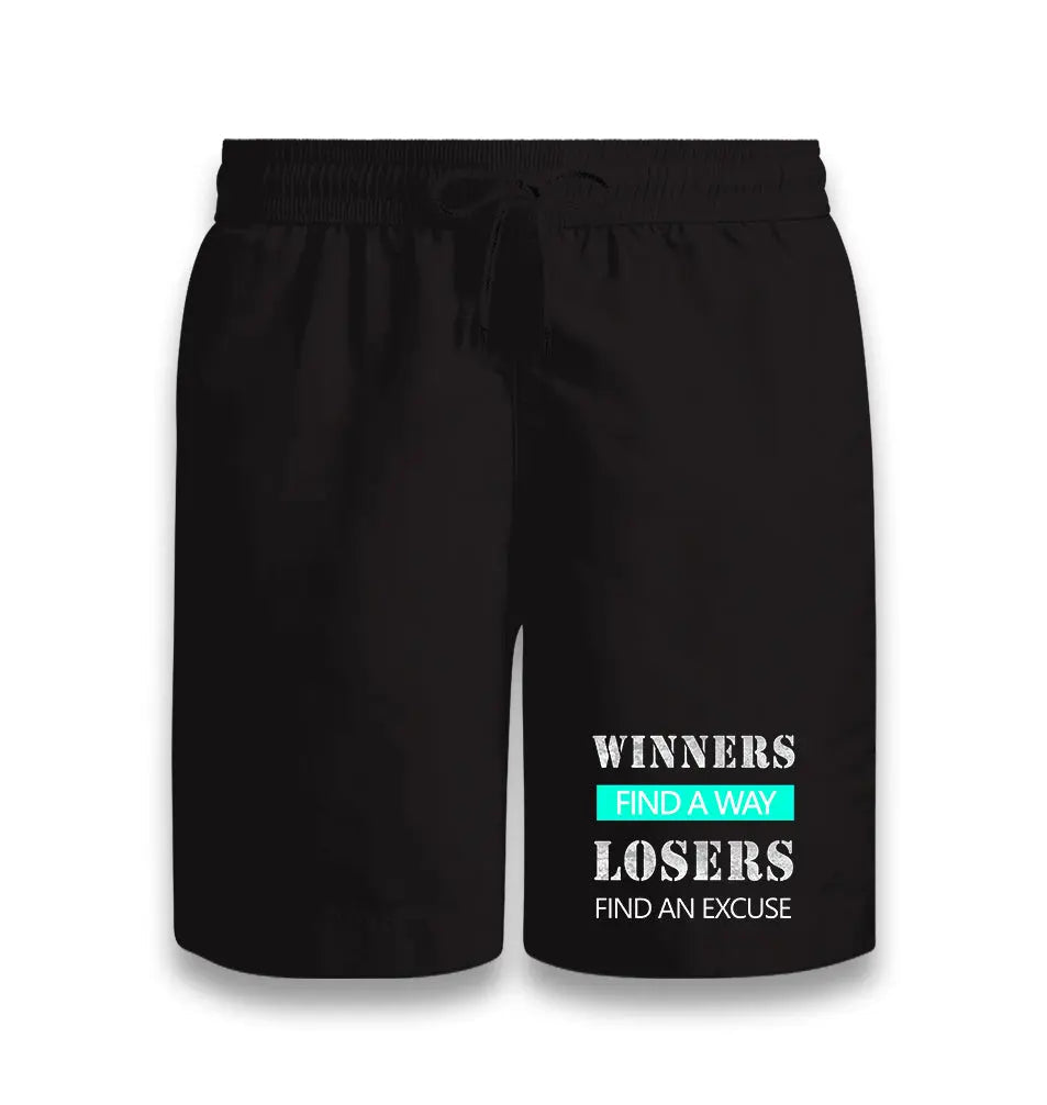 Winners Find A Way Black Shorts - Premium  from W.E.N.S. WIND - Just 7990! Shop now at W.E.N.S. WIND