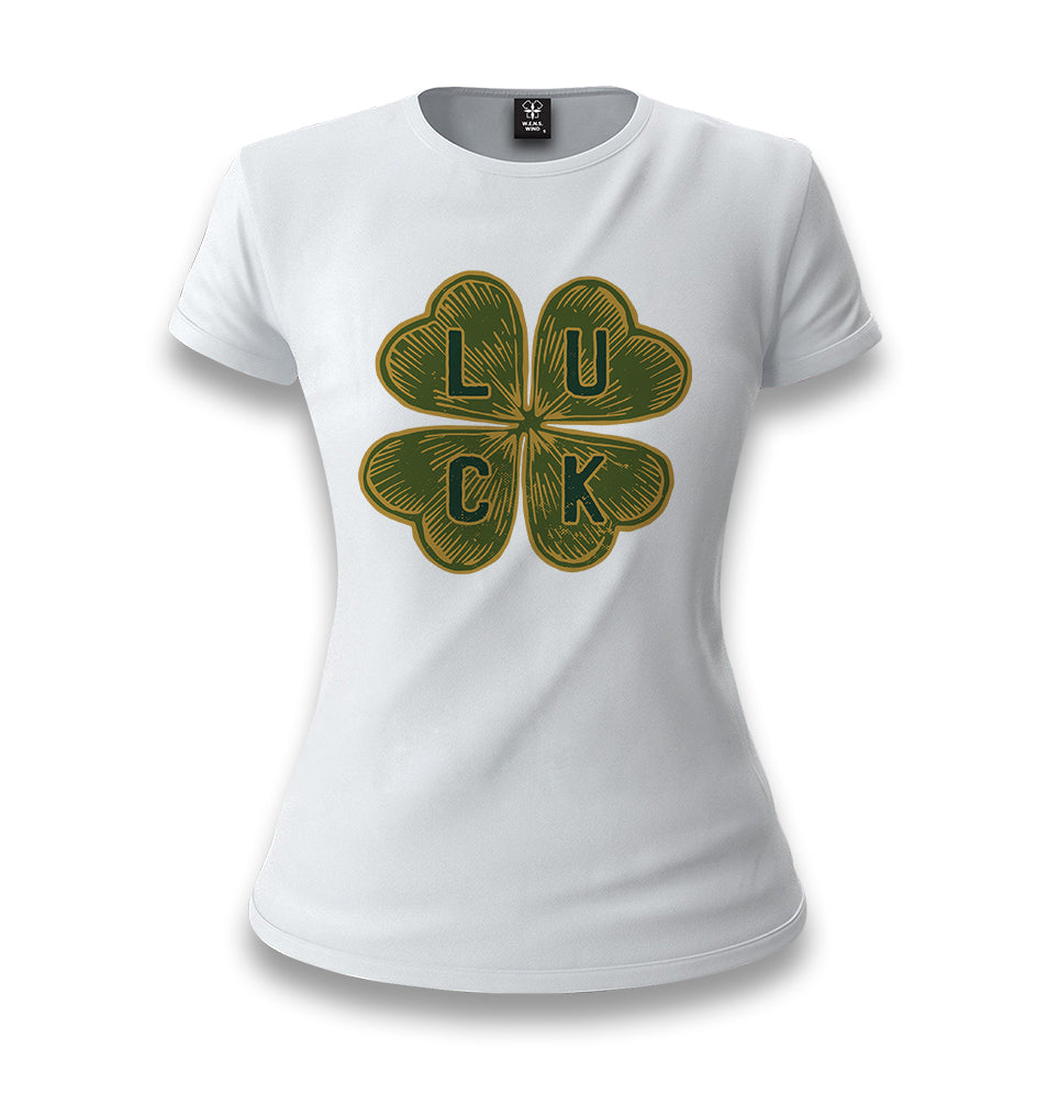Four Leaf Luck Clover White Women T-shirt - Premium  from W.E.N.S. WIND - Just 6490! Shop now at W.E.N.S. WIND