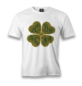 Four Leaf Luck Clover Men's White Tshirt - Premium  from W.E.N.S. WIND - Just 6490! Shop now at W.E.N.S. WIND