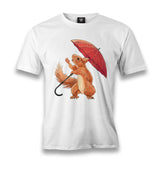 Cute Squirrel Holding an Umbrella Men's White Tshirt - Premium  from W.E.N.S. WIND - Just 6490! Shop now at W.E.N.S. WIND