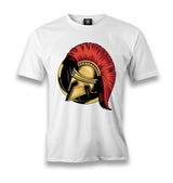 A Spartan Warrior Helmet Men's White Tshirt - Premium  from W.E.N.S. WIND - Just 6490! Shop now at W.E.N.S. WIND