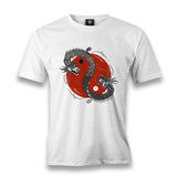 Yin Yang Illustration with Two Dragons Men's White Tshirt - Premium  from W.E.N.S. WIND - Just 6490! Shop now at W.E.N.S. WIND