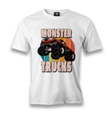 Monster Trucks Circle Sunset Background Men's White Tshirt - Premium  from W.E.N.S. WIND - Just 6490! Shop now at W.E.N.S. WIND