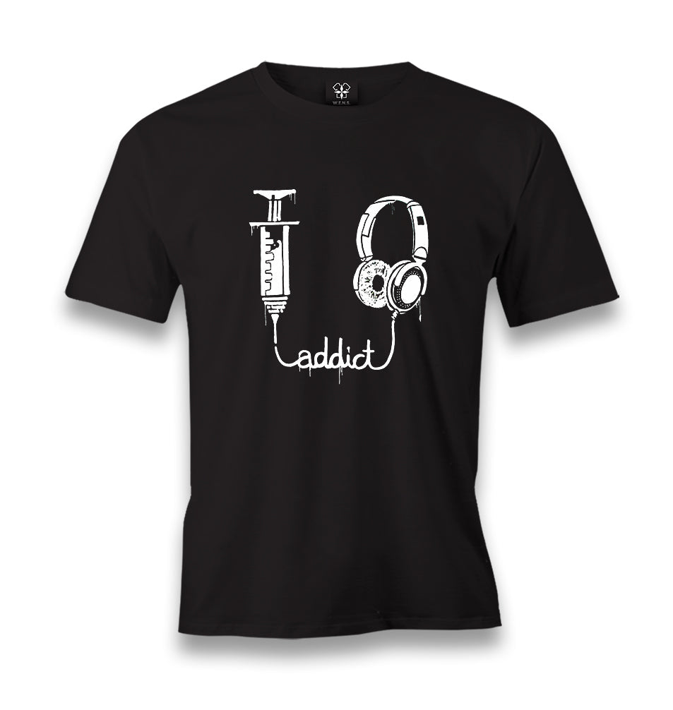 Music Addict Men's Black Tshirt - Premium  from W.E.N.S. WIND - Just 6490! Shop now at W.E.N.S. WIND