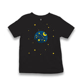 Planet And Moon Kid's Black T-shirt - Premium  from W.E.N.S. WIND - Just 5990! Shop now at W.E.N.S. WIND