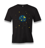 Planet And Moon Men's Black Tshirt - Premium  from W.E.N.S. WIND - Just 6490! Shop now at W.E.N.S. WIND