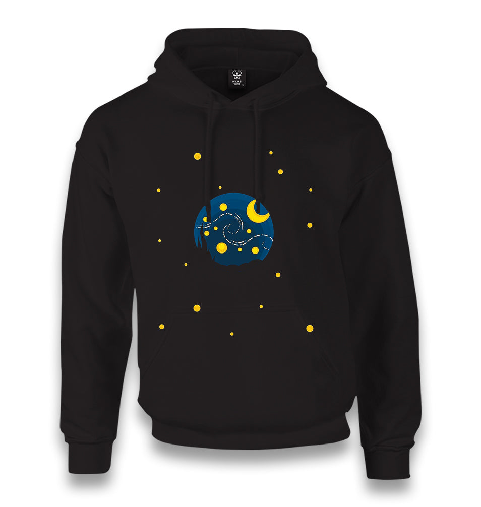 Planet And Moon Unisex Black Hoodie - Premium  from W.E.N.S. WIND - Just 11990! Shop now at W.E.N.S. WIND