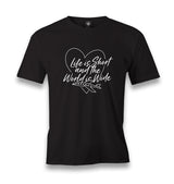 Life is Short - World is Wide Men's Black Tshirt - Premium Men's T-shirt from W.E.N.S. WIND - Just 6490! Shop now at W.E.N.S. WIND