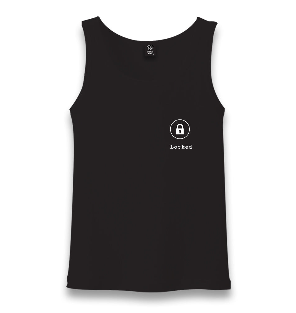 Heart - Locked Unisex Black Tank Top - Premium  from W.E.N.S. WIND - Just 6490! Shop now at W.E.N.S. WIND