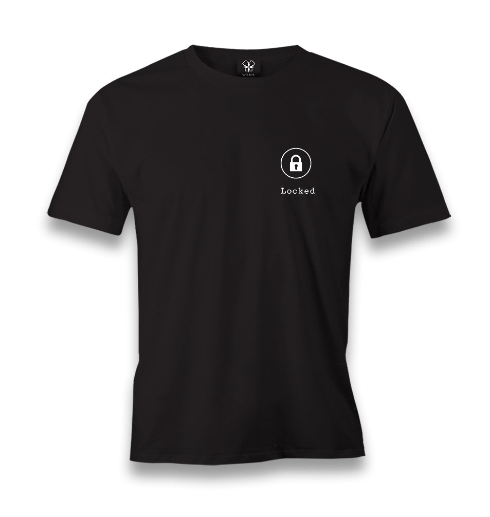 Heart - Locked Men's Black Tshirt - Premium  from W.E.N.S. WIND - Just 6490! Shop now at W.E.N.S. WIND