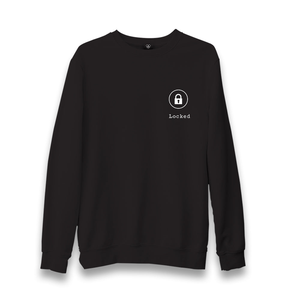 Heart - Locked Unisex Black Sweatshirt - Premium  from W.E.N.S. WIND - Just 10990! Shop now at W.E.N.S. WIND