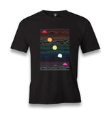 Sunset In Waves Men's Black Tshirt - Premium  from W.E.N.S. WIND - Just 6490! Shop now at W.E.N.S. WIND