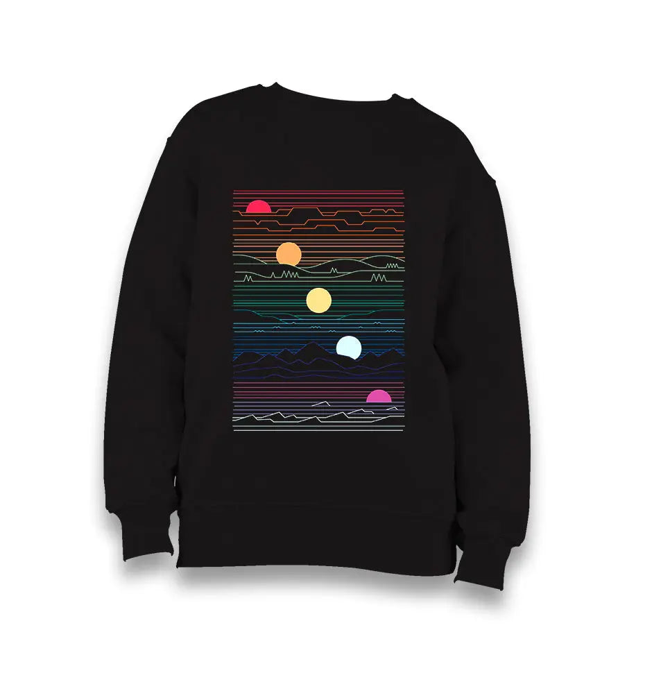 Sunset In Waves Kid's Black Sweatshirt - Premium  from W.E.N.S. WIND - Just 7990! Shop now at W.E.N.S. WIND