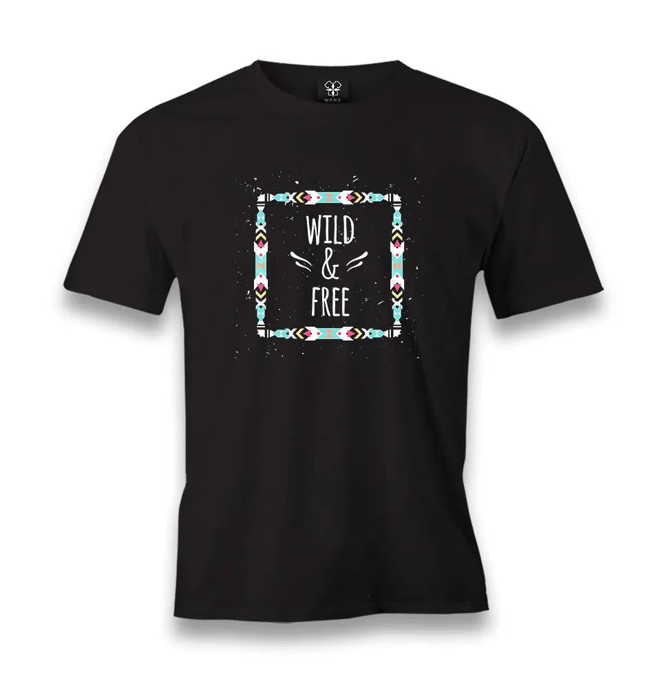 Wild And Free Men's Black Tshirt - Premium  from W.E.N.S. WIND - Just 6490! Shop now at W.E.N.S. WIND