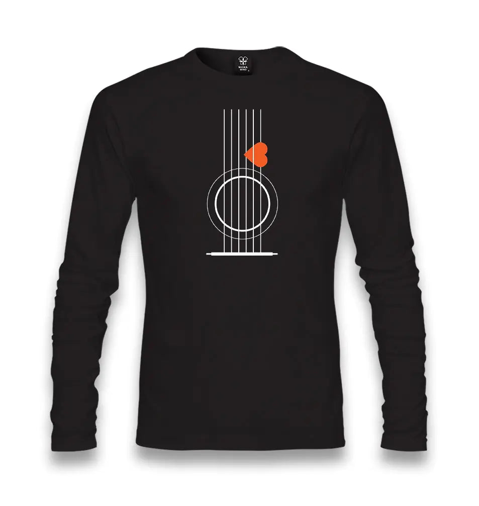 Guitar - Pena Heart Unisex Black Longsleeve - Premium  from W.E.N.S. WIND - Just 7990! Shop now at W.E.N.S. WIND