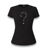 Heart Question Mark Women's Black T-shirt - Premium  from W.E.N.S. WIND - Just 6490! Shop now at W.E.N.S. WIND